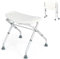 RELAX4LIFE Tabouret de Douche Antidérapant Hauteur Réglable 49-52,5 CM, Chaise de Douche/Bain Pliable en Aluminium avec Accoudoirs, Siège de Douche Adulte 150KG pour Âgés Handicapés Enceintes