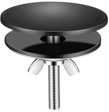 XNTONG Couvercle de Trou d'Évier, Couvercle de Trou de Robinet 5 cm, en Laiton Chromé, Bouchon de Trou d'Évier pour la Cuisine et la Salle de Bain à Domicile, Couvercle d'Évier (Noir)