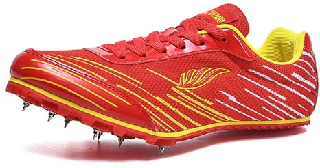 Leichte sportliche Spikes-Schuhe, Lauftrainer, 7 Nägel, Leichtathletik, Rennen, Springen,Turnschuhe,atmungsaktiv,rutschfest, für Männer, Frauen, Kinder, Leichtathletik, stehender Weitsprung, 32–46 EU