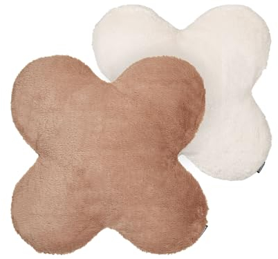 Beliani Dekokissen 2er Set mit Füllung Felloptik beige/braun X-förmig modern Achillea