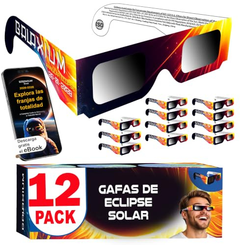 Galaxium Gafas Eclipse Solar Homologadas, ISO 12312-2, 6/12/25/50/100 Pack