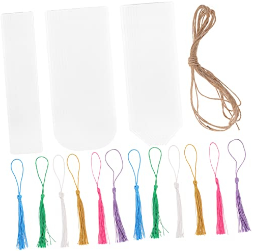 HOODANCOS 36sätze Lesezeichen Quasten Blanko Lesezeichen Für Kreative Bastelprojekte Für Schüler Personalisierbare Zur Dekoration Geschenkanhänger