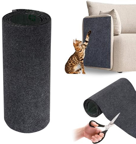 Protector Sofa Gatos, Autoadhesivo Rascador para Gatos Sofa, Resistente ai Desgaste, No se Despega Fácilmente, DIY Rascador Sofa Gatos para Pared, Esquina y Sofá, 200 x 40cm, Gris Oscuro