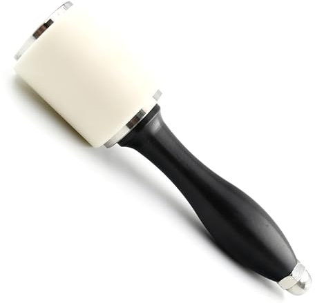 SILMEN Quality Pro Round Poly Maul Nylon Mallet for Leather Carving, Stamping, Leathercraft, DIY, Handcraft, etc (Light with Plastic Handle)