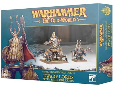 Games Workshop - Warhammer: Kit de miniaturas de señores Enanos con Escudos - Dwarfen Mountain Holds - Teen, Adult - Kit de Modelo de plástico
