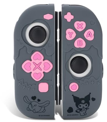 Kuitmor Schutzhülle für Switch Original-Controller, Silikon-Skin für Switch Original-Controller, rutschfeste Schutzhülle für Switch/OLED Original-Controller (Schwarz)