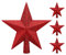 Glitter Star Mini Christmas Tree Topper Shatter-Proof Small Christmas Tree Decoration Treetop for Holiday Ornament or Home Décor (Red, 15 cm)