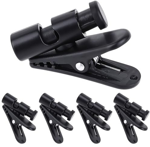 Lot de 5 supports de câble pour écouteurs - Clips noirs - Pinces pour écouteurs - Clip pour écouteurs - Rotation à 360 ° - Pour la course à pied