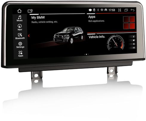 Erisin 10.25 Zoll 8-Kern 4GB+64GB Android 14 Autoradio GPS Navi für BMW BMW 3er F30 F31 F34 4er F32 F33 F36 M3 M4 NBT System Unterstützt CarPlay Android Auto Bluetooth DAB+ WiFi USB TPMS Canbus iDrive