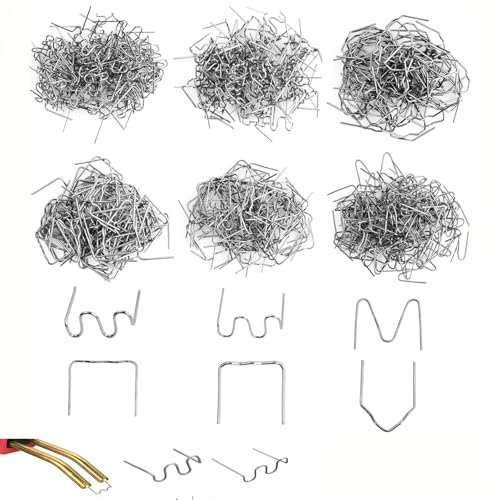 Agrafes Chaudes,Baguettes de Soudage Agrafe Chaude Clou, Agrafes Chaudes en Acier Inoxydable, Soudure Plastique Clou de Soudure pour Réparation de Pare-Chocs de Voiture,600 Pièces 0.6mm/0.8mm