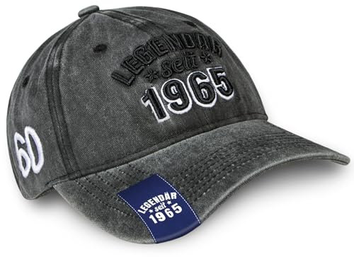 TUZELIYA - 2025 Originelle 60 Geburtstag Geschenk Frauen & Männer - Baseballkappe für Herren, Damen - Personalisierbares Geschenk