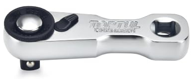 TOPTUL CHXM0801 mini ratsche, 1/4 zoll ratsche mit 60 Zähnen, kurze umschaltknarre, knarre mit Schnelllösefunktion, CR-V, 60 mm