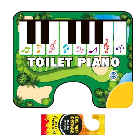 Gitekain Piano Keyboard Bathroom Mat, Interactive Sound-Activated Toilet Rug, Electronic Musical Floor Carpet, Non-Slip Soft Design, 60x48cm, Fun Home Decor for Kids and Adults