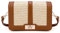 Faletony Straw Crossbody Bags for Women Summer Leather Stitching Straw Flap Bag Handbag Shoulder Clutch Purse Brown