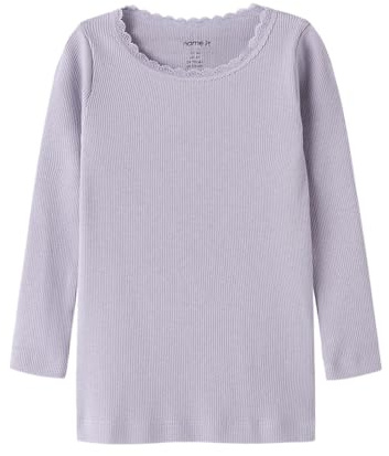 Name IT Mädchen Nmfkab Ls Top Noos, Lavender Gray, 116 cm