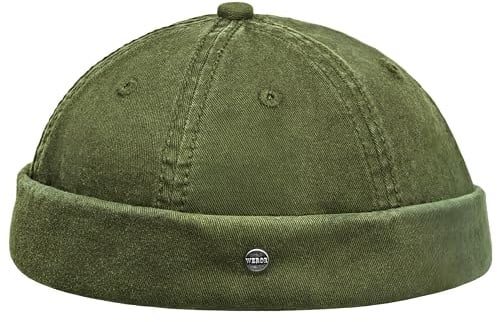 WEROR Dockercap Herren Dockermütze Fischermütze Docker Cap Mütze Baumwolle | Baumwolle, verstellbar 55–61 cm, Metalllogo, Hafenmütze, Seemannsmütze für Herren & Damen, Sommer, Herbst und Winter