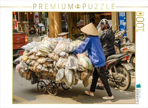 Puzzle · Fahrender Schuhverkäufer in Hanoi | Ein Schuhverkäufer schiebt seine Ware durch Hanoi · 1000 Teile · Lege-Größe 64 × 48 cm · CALVENDO Puzzle