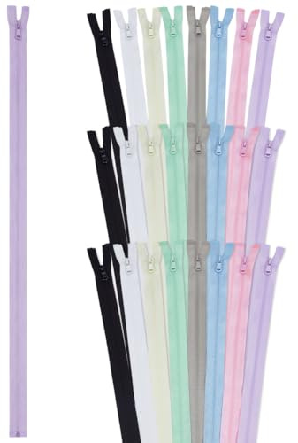 NBEADS 24 pz 8 colori Cerniera di Separazione A Spirale In Nylon, Cerniera Lampo Liscia con Componenti Colorati per Cucire, Artigianato, Abbigliamento Fai Da Te, 63cm