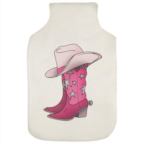Azeeda 'Star Cowboy Boots & Hat' Hot Water Bottle Cover (HW00040196) | Soft Fabric Case for Bedtime, Winter Warmth, Home and Gifts
