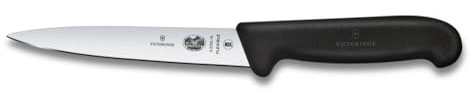 Victorinox Fibrox Filetiermesser, Scharfes Küchenmesser für Fleisch und Fisch, 16 cm, Gerade Klinge, Flexibel, HACCP geeignet, Rutschfest, Schwarz