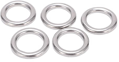 Runde O-Ringe aus Edelstahl 304, nahtlos geschweißter Metall-O-Ring, langlebig, rostbeständig, für Segeln, Tauchen, Bootfahren, Outdoor, Fitness, Yoga, Gepäck, Zubehör, 5 Stück (5 * 20mm)