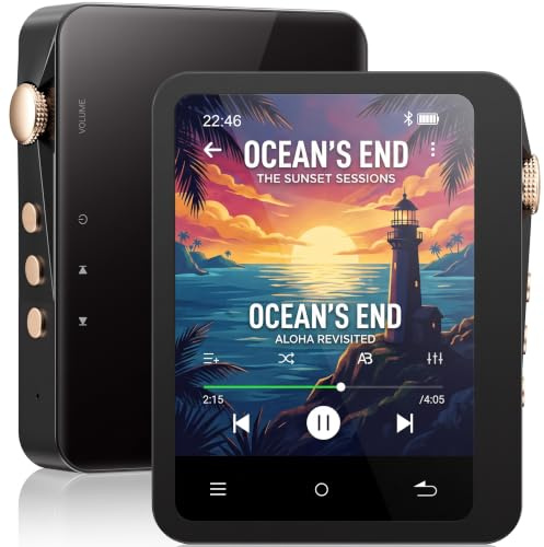 MECHEN 128GB Hi-Res MP3 Player Bluetooth für Audiophile | DAC DSD FLAC Player, Verlustfreie Audio, 2,8 Zoll Touchscreen,192Khz/24bit, USB C, OTG, mit Lederetui