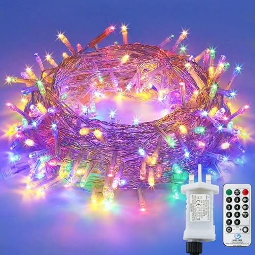 LITYBY String Lights Mains Powered,120LED 15M/49ft Fairy Lights Plug in | 8 Modes Remote Control Garden Lights Waterproof,Indoor/Outdoor for Bedroom,Wedding,Party,Christmas Decoration(Multi-Coloured)