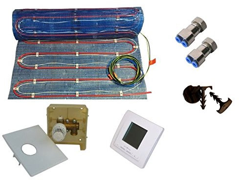 Warmwasser/Elektro Fußbodenheizung 2,5m² inkl. Regler Digi