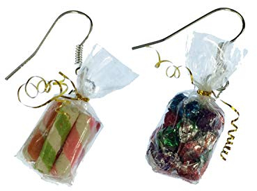 Miniblings Bonbon Tüte Ohrringe Hänger Bonbons bunte Tüte Süßigkeiten Mix - Handmade Modeschmuck I Ohrhänger Ohrschmuck versilbert
