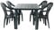 Resol Olot 4 Seater Dining Set - Green - Heavy Duty Polypropylene Plastic Garden Table with Parasol Hole & 4 Stackable Chairs for Patio, Garden, Outdoor, Pool