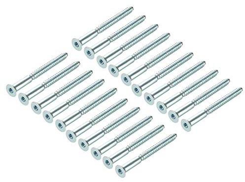 sourcing map Furniture Confirmat Holzschrauben, 7 x 85 mm, Innensechskant, verzinkt, 20 Stück