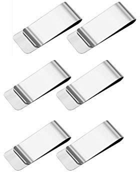 Clip de Dinero, 6 Unidades, Clip de Dinero Dorado, Clip de Dinero para Hombres y Mujeres, 55 x 20 x 1 cm, latón