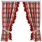 Dekoschal-Set Hetty mit Rüsche hochwertiger Webstoff rot-weiß kariert | Set 2 Stück Landhaus-Vorhang mit Reihband | Deko-Garnitur für Küche, Esszimmer, Ferienhaus Höhe x Breite 145 x 130 cm