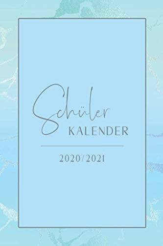 Schülerkalender • 2020/2021: Schülerplaner 2020 2021 • Juli 2020 bis Juli 2021 • Schulplaner für Schüler • 1 Woche 2 Seiten • Schulkalender mit ... Notizen • Kontaktliste • Glänzendes Marmor