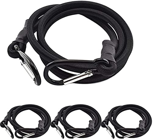 Spannseile,Gummispanner,Spanngurte Fahrradträger,4Pcs Gepäckspanner Schwarz | Gummispanner Spannseil mit Karabiner Haken Spanngummi mit Karabiner Gepäckspanner