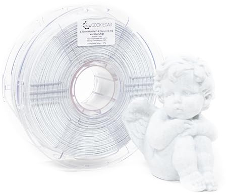 Cookiecad Vanillechip (Weiß mit Marmorflecken) Marmor PLA 3D-Drucker Filament 1,75 mm 1 kg