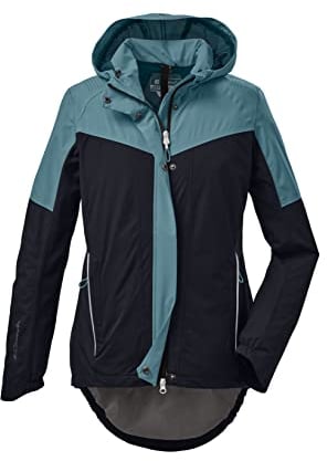 Killtec Women's Giacca funzionale con cappuccio e paraspruzzi, impacchettabile, impermeabile - KOS 27 WMN JCKT, dark navy, 36, 38292-000