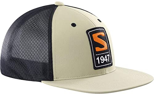 Salomon Trucker Kappe Unisex, Auffällig und vielseitig, Aus Recyclingmaterial, Atmungsaktiver Komfort, Plaza Taupe, Plaza Taupe, S/M