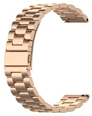 Eono Edelstahlarmband für Uhr 20mm, Metall Uhrenarmbänder Ersatzband Armband mit Schnellverschluss Geeignet für Herren Damen Armbanduhr 18mm 20mm 22mm, Rosegold