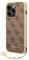 Guess GUHCP14LGF4GBR Case for iPhone 14 Pro 6, 1 Inch Brown Hard Case 4G Charms Collection, Black
