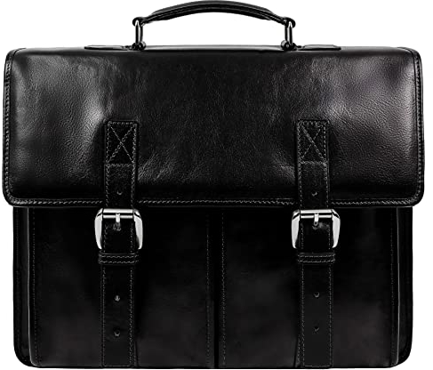 Time Resistance Porte-documents en Cuir Italien pour Hommes Sac Ordinateur Portable