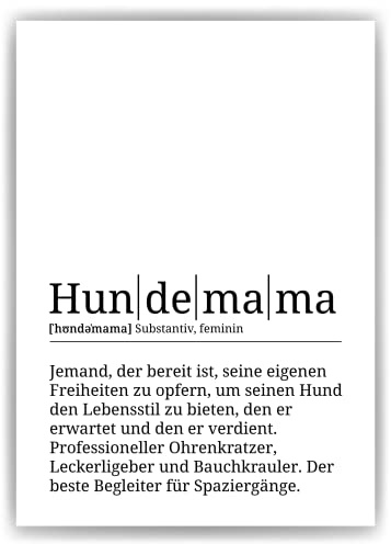 Hundemama Poster Definition - Hundeliebhaber Geschenk Hundebesitzer - DIN A4