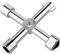 UKOFEW Llave Utilidad Multifuncional 4-Puntas, Llave Universal Para Cajas Agua, Llave Triangular, Aleación Zinc 4 en 1, Para Cajas Medidores Gas, Gabinetes, Llaves Puertas Correderas (Plata)