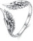 Bellitia Jewelry 925 Sterling Silber Engelsflügel Fingerring, Vintage Einstellbar Ring für Frauen, verstellbarer Ring Schmuck für Frauen und Mädchen