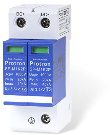 Protron SP-T2A2P DC Überspannungsableiter Blitzschutz T2 SPD Überspannungsschutz 1000V 2P 2-polig für Solar PV Photovoltaikanlagen