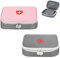 2 Stücke Medikament Tasche, Pillen Box Organizer Tragbarer Klein Medizinhalter Erste Tragbare Mini Erste-Hilfe Sets für Outdoor Sports Home Camping Wandern (Pink + Gray)