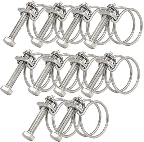 Fascette a doppio filo, 28-32 mm, 201 clip per tubi in acciaio inox, attacco universale per tubo idraulico regolabile (confezione da 10)