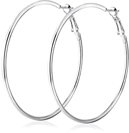 Ohrringe Herren 20mm, Chirurgenstahl Ohrringe Creolen Silberner Großer Kreis Modeschmuck Damen Geschenke