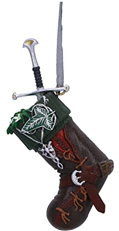 Nemesis Now Lord of the Rings Aragorn Stocking Hanging Ornament 9cm, Resin, Officially Licensed Lord of the Rings Hanging Ornament, Cast in the Finest Resin, Hand-Painted
