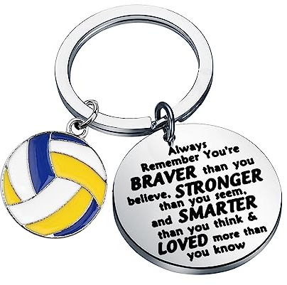 BNQL Volleyball Keychian Volleyball Geschenke für Volleyball Spieler Liebhaber Team Coach Volleyball Schlüsselanhänger Inspiration Geschenke, Volleyball Keychian, L